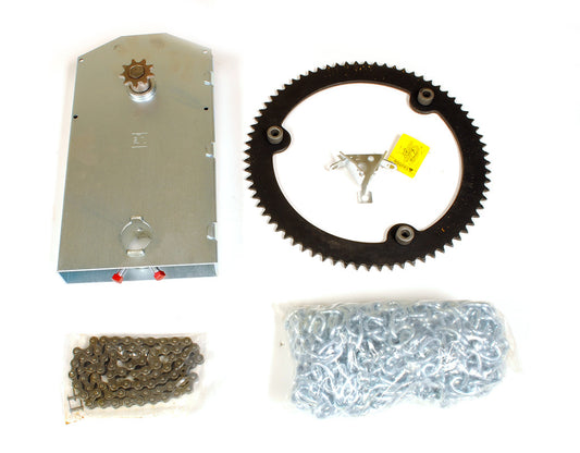 8:1 Reduced Drive Chain Hoist - Roll Up Door Chain Hoist w/ Required 3 Bolts (for Medium/Heavy Duty Doors).